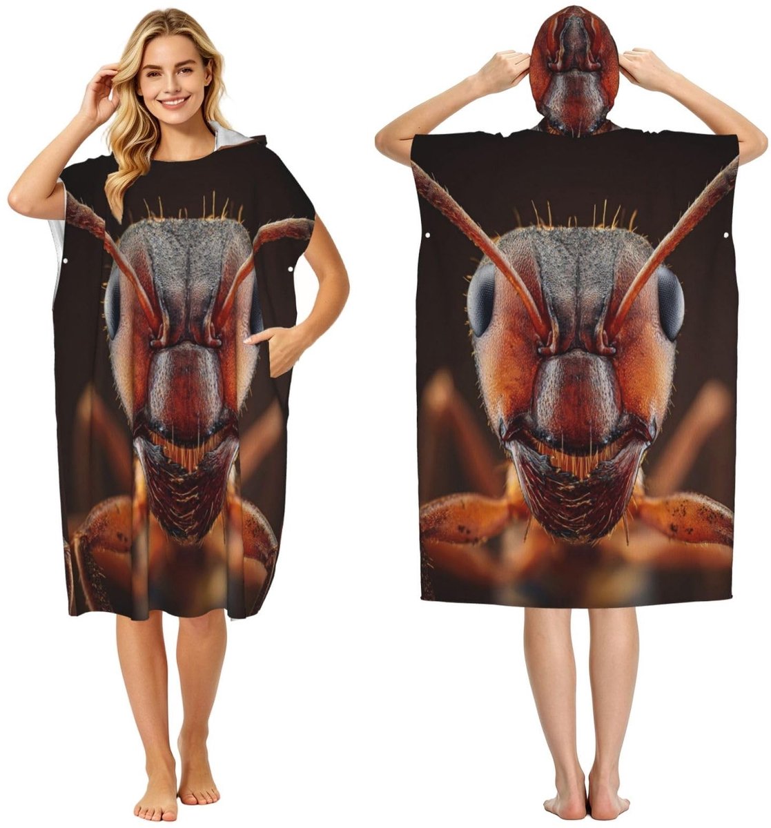 Strand Poncho Handdoek - Microfiber - Mierenkoppen