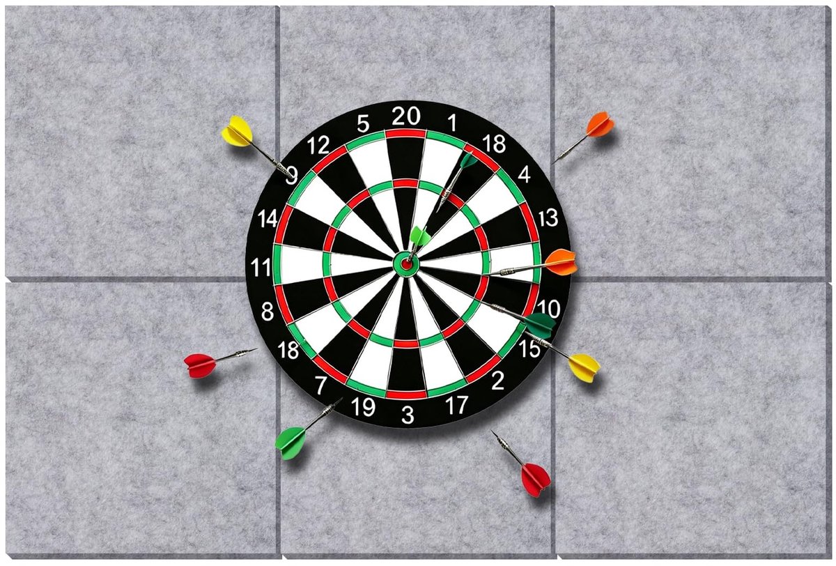 Dartbord Wandbeschermers - Grijs Vierkant