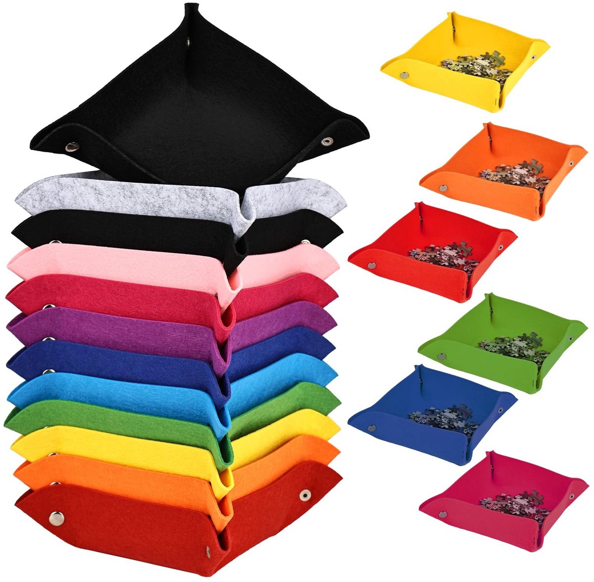 12 Stuks Puzzelsorteerschalen - Vilten Sorteertrays
