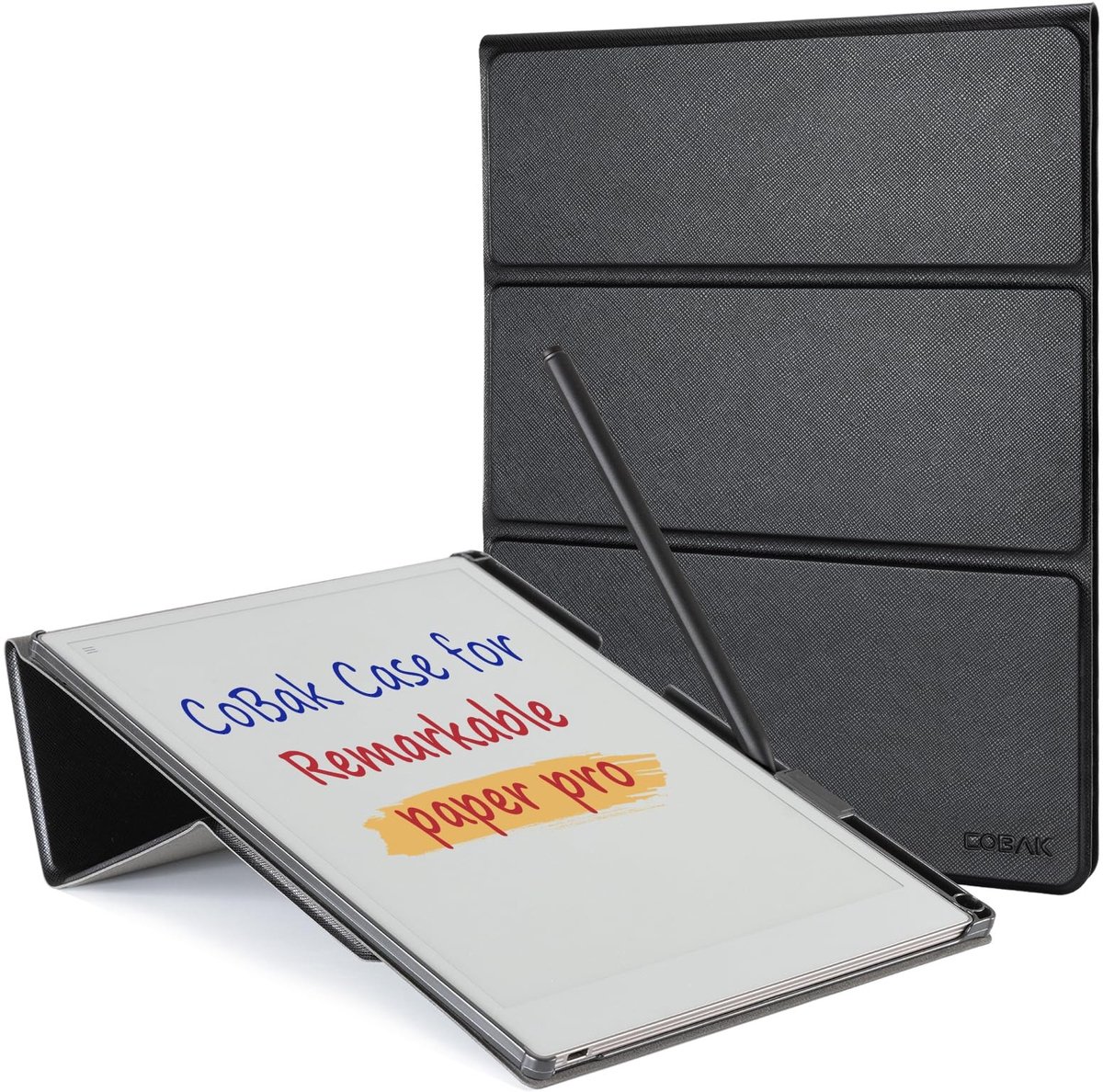 Flipcase voor Remarkable Paper Pro 2024 - Met Penhouder en Multi-Angle Stand - Zwart