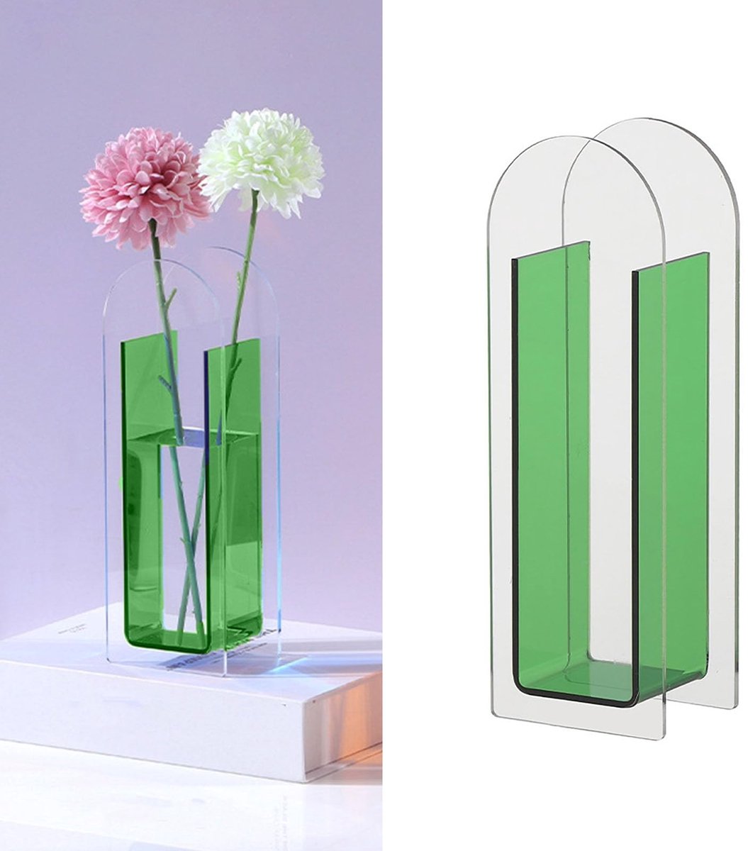 Acrylen Bloemenvase - Modern Design - Groen