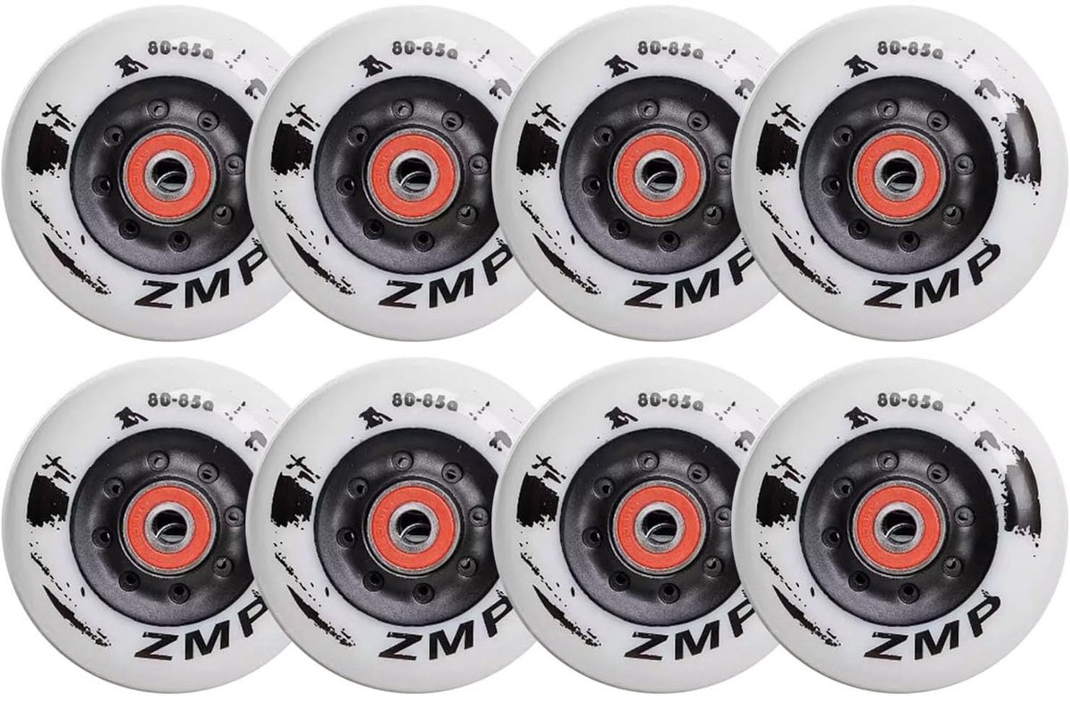 Inline Skate Wielen 80mm 85A - 8 Stuks - Voor Binnen en Buiten