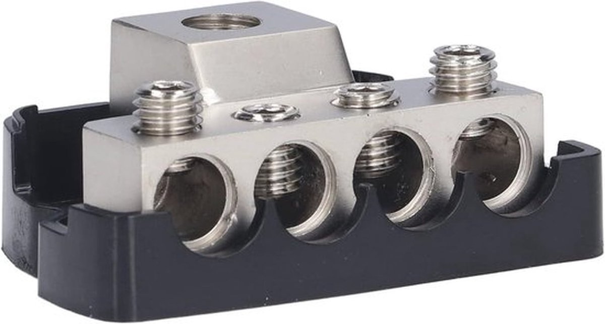 4-weg stroomdistributieblok met versterkerzekeringhouder en aardverdeler - splitter voor auto-audioversterker en voertuigelektronica-accessoires