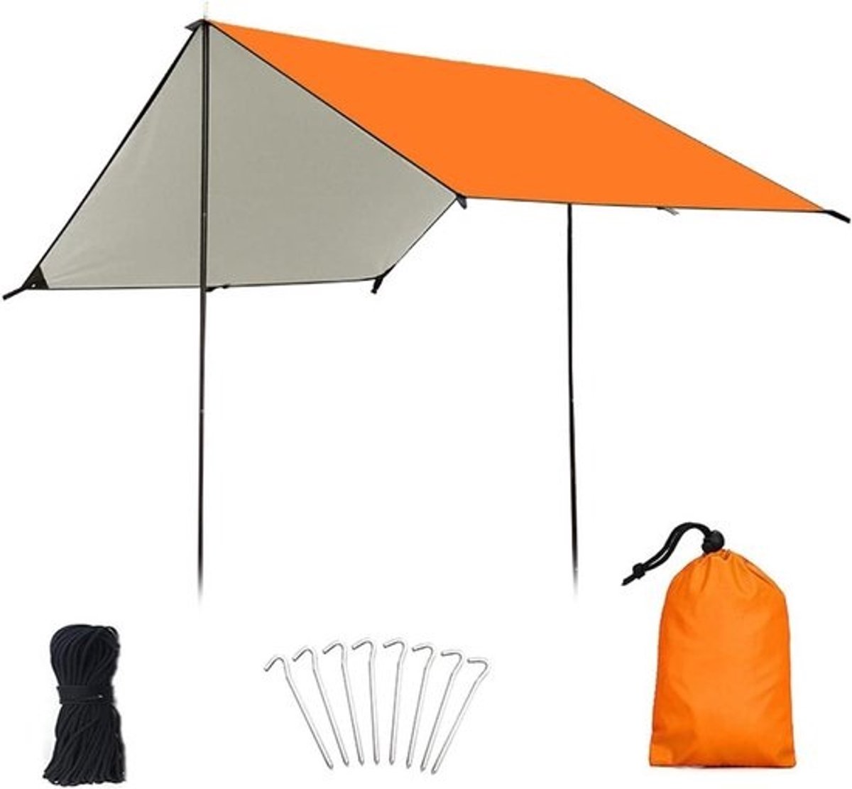 Tent Zeil Waterdicht - Kampeer Zeil - Outdoor Bescherming - UV Bescherming - 3x5m - Oranje