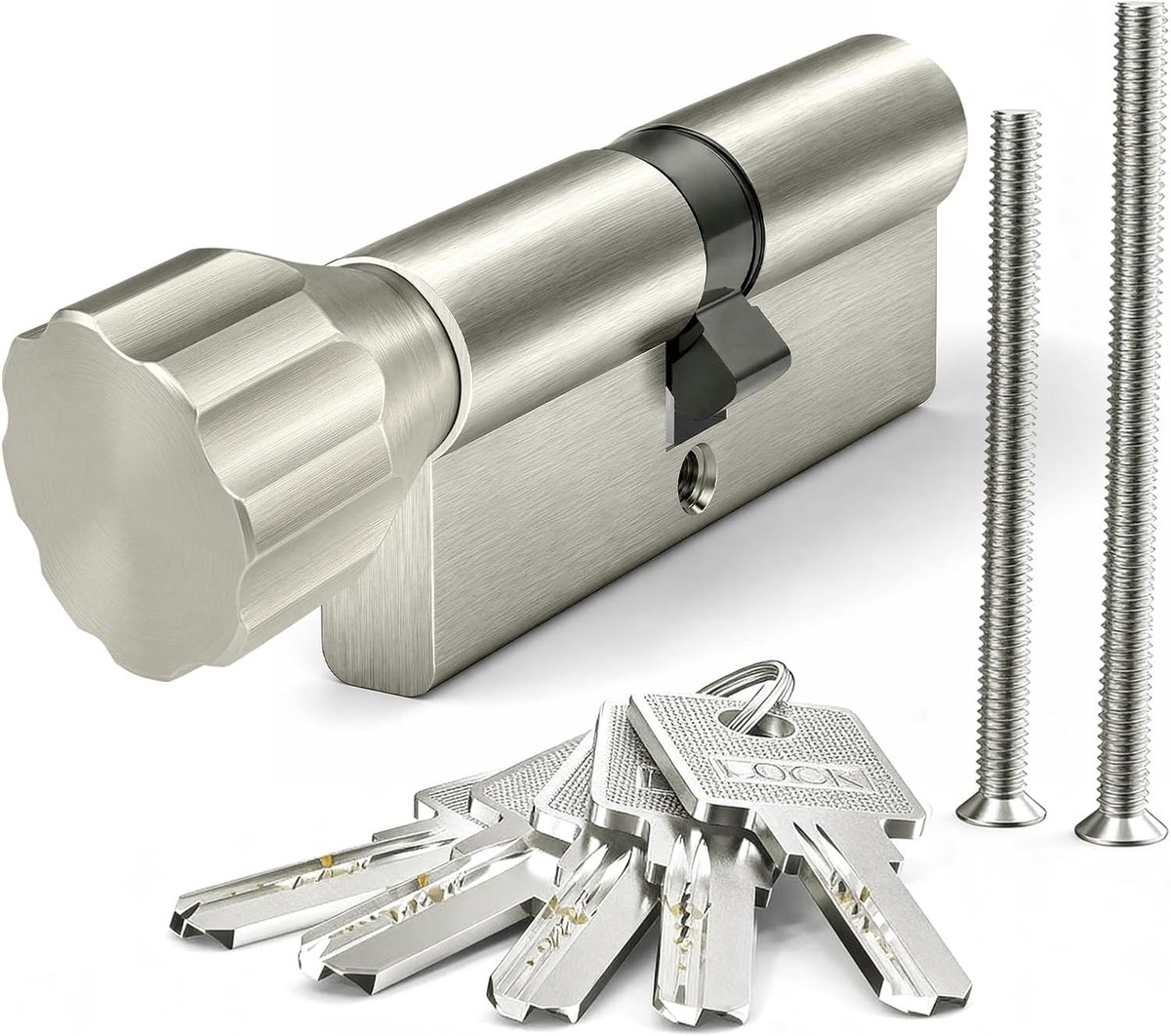 Knopcilinder 35/35 met 5 sleutels, veilige sluitcilinder van 70 mm voor optimale beveiliging