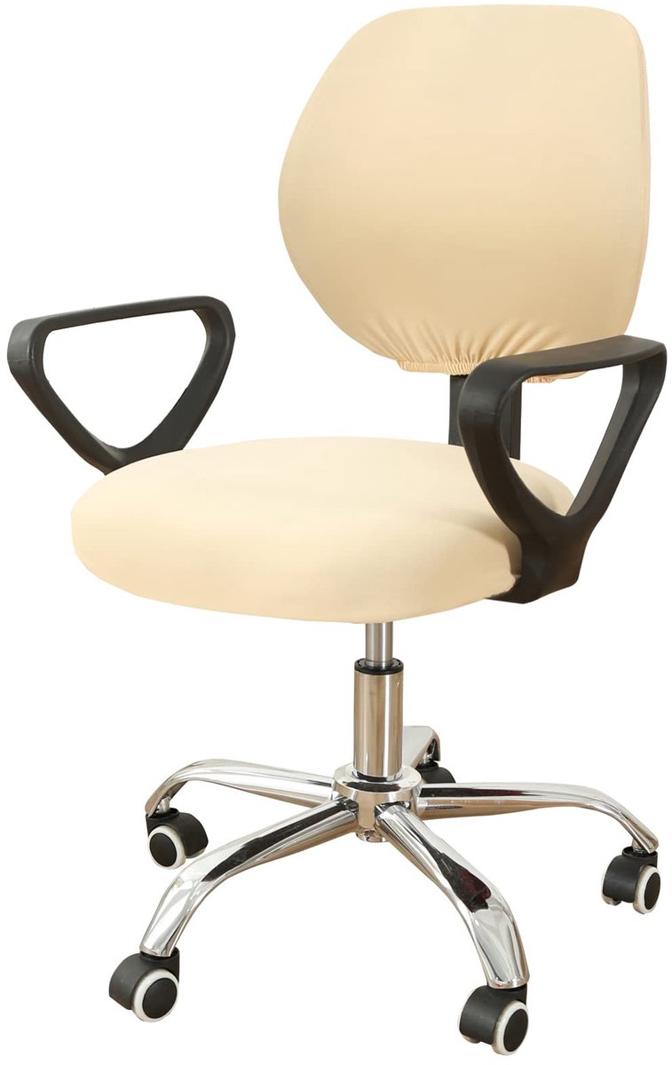 Bureaustoelhoes - Rekbaar en wasbaar, universele pasvorm in beige