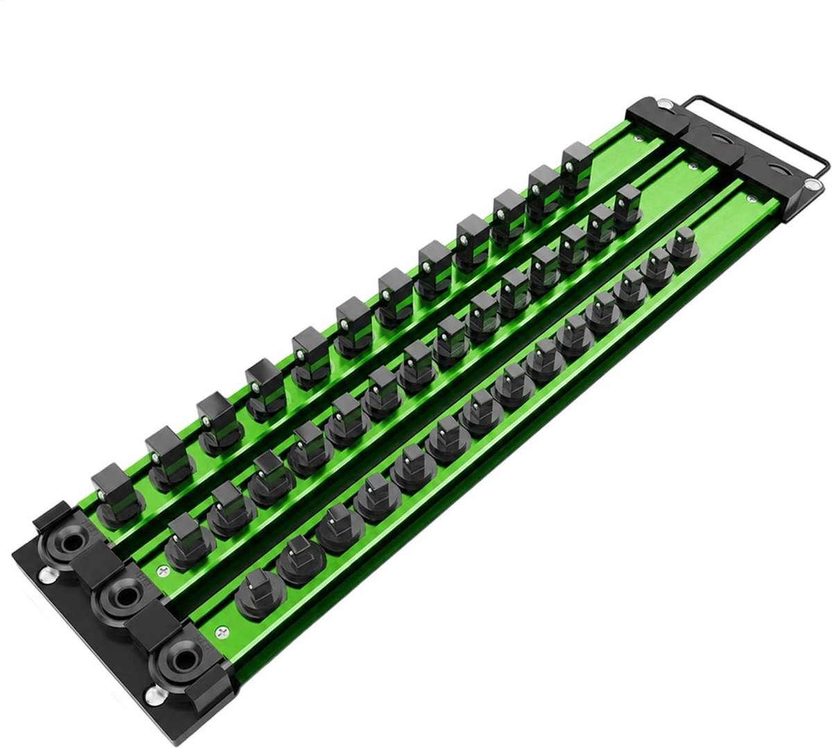 Dopsleutelhouder met Magnetische Rail - 40 Clips voor Organisatie