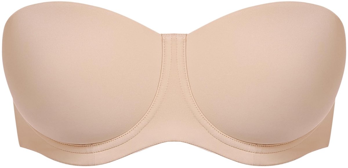 Strapless push-up beha - Beige - Plus size