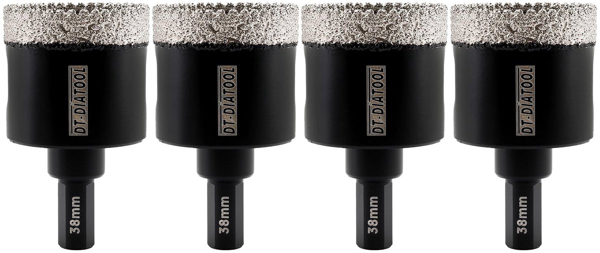 Diamant Boor Set voor Tegels - 4 Stuks - 38 mm met Driehoekige Shank