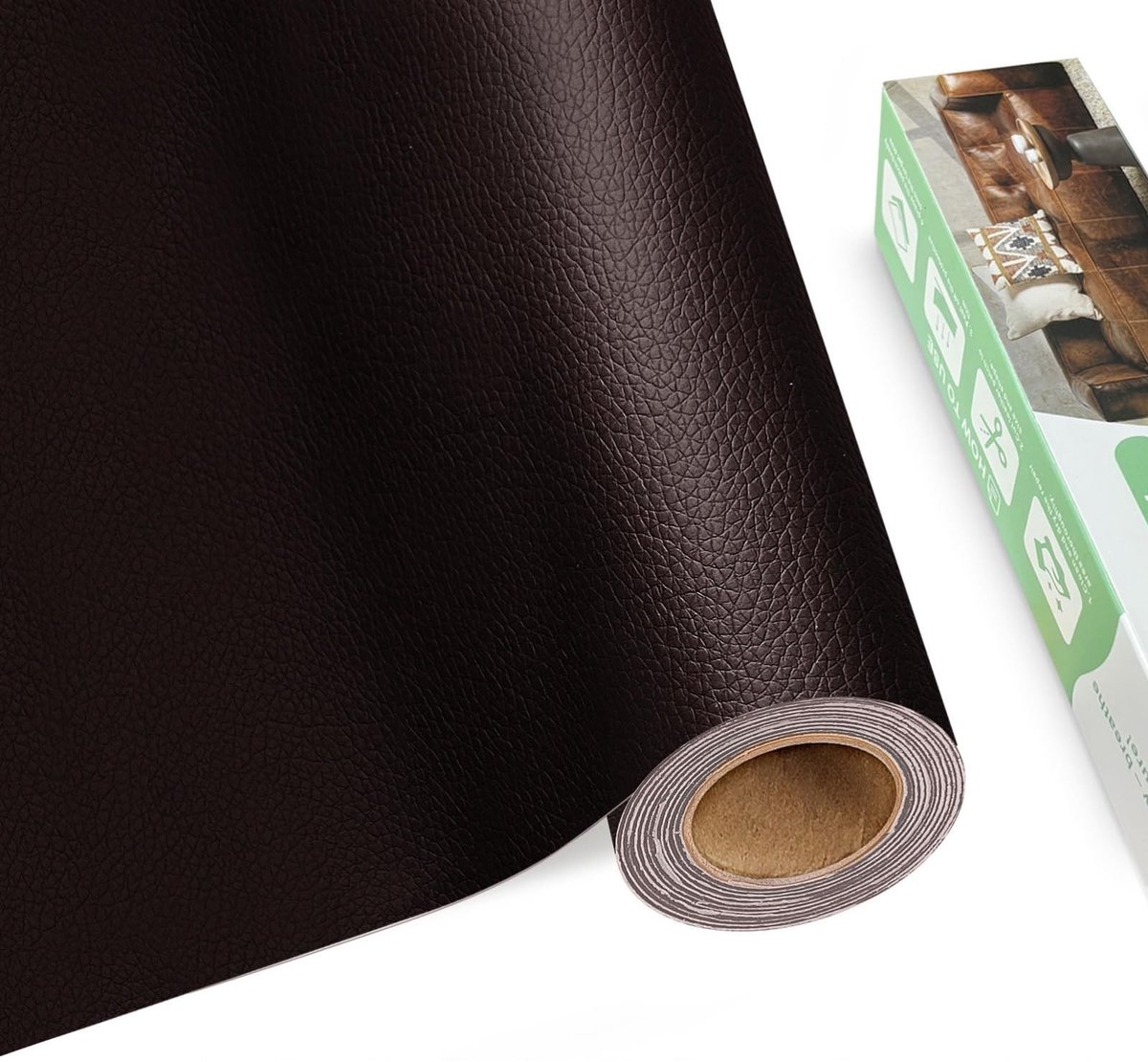 Zelfklevende Faux Leer Reparatieset - 20 x 200 cm - Donkerbruin