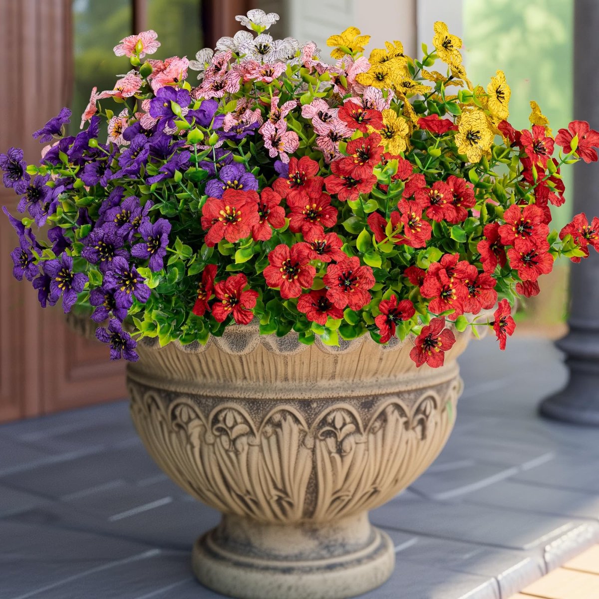Kunstbloemen voor buiten - 10 stuks gemengde kleuren