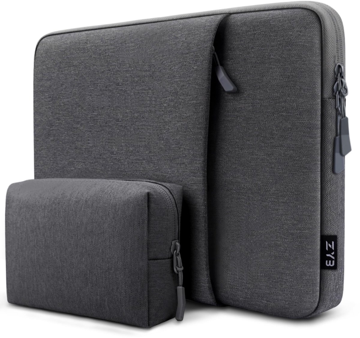 Laptop Sleeve voor 14 Inch Laptops - Waterafstotend met Toebehoren Tas - Donkergrijs