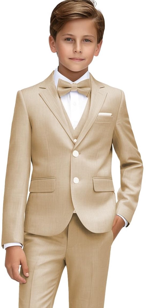 Kledingset voor Jongens - 3 Delige Formele Outfit - Champagne - Slim Fit