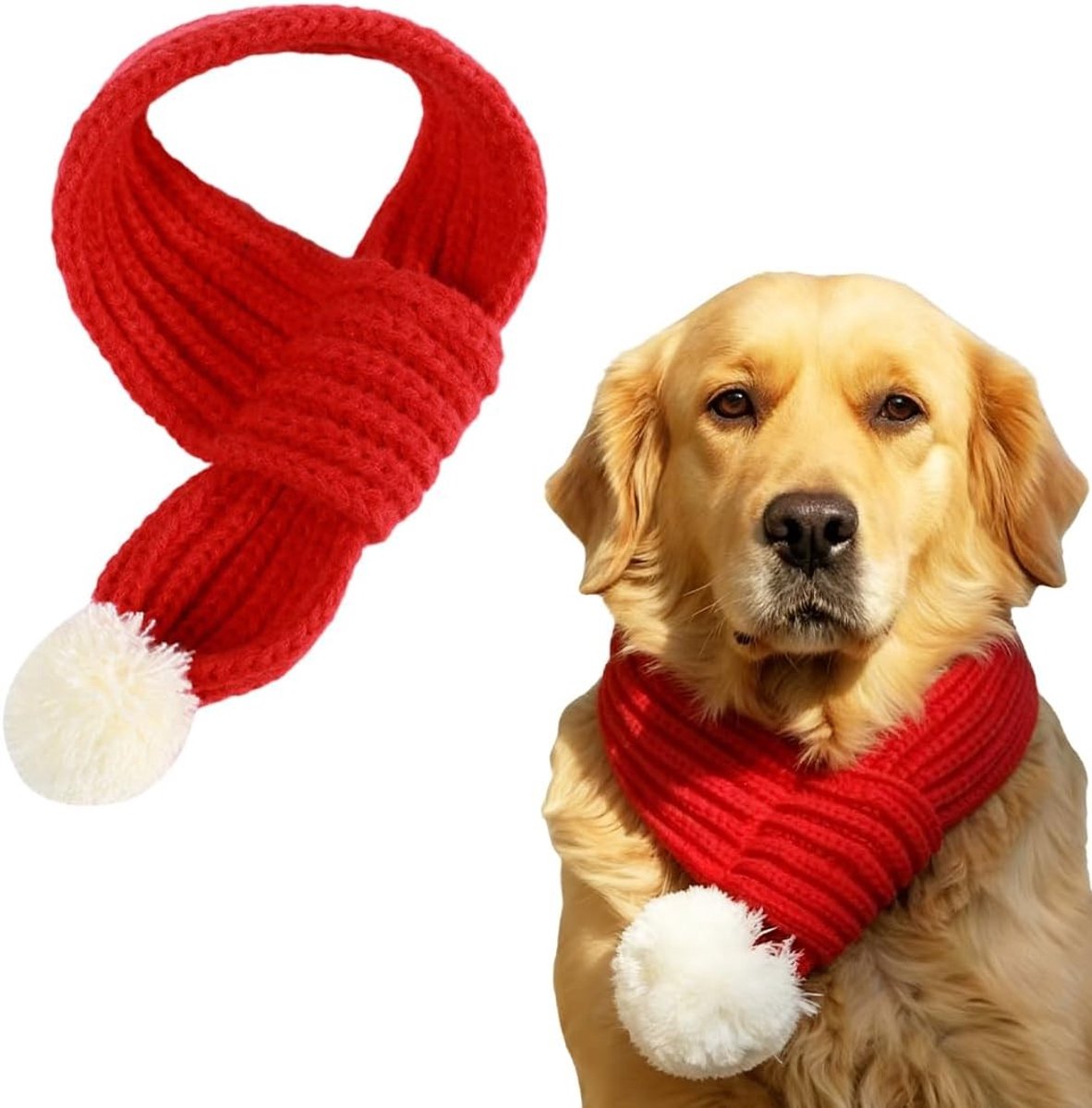 Kerstoutfit voor Honden en Katten, Feestelijke Sjaal voor Huisdieren, Rood Kostuum voor de Feestdagen, Dierenaccessoires voor Kerstmis