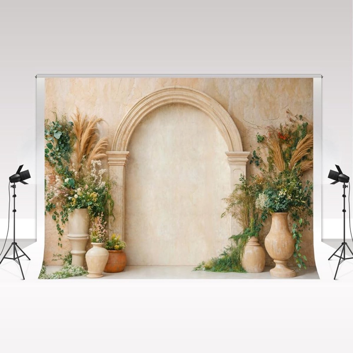 Fotografie Achtergrond 3 x 2m - Boho Elegant Arch Groen