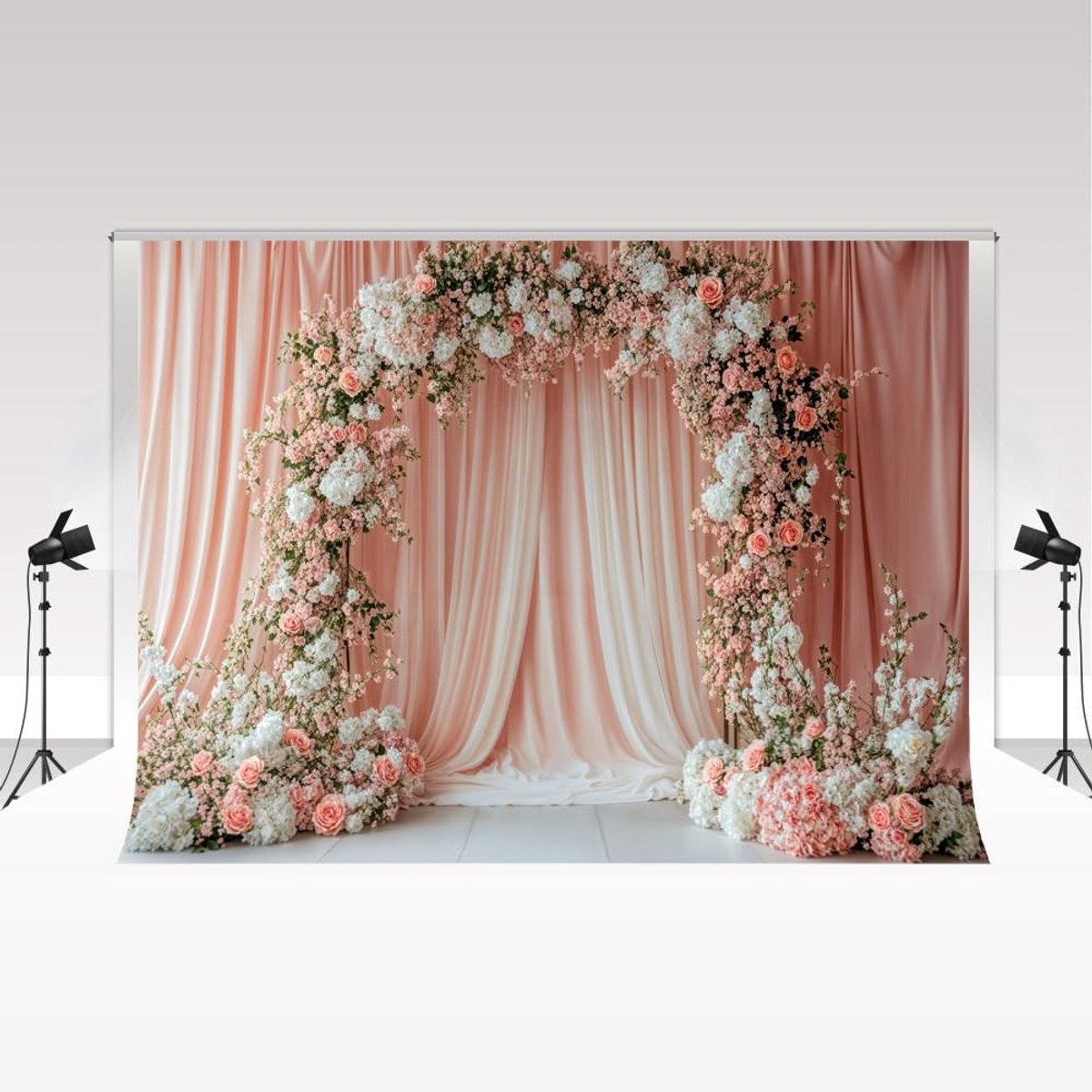 Fotografie Achtergrond - Romantische Roze 3x2m Gordijnen