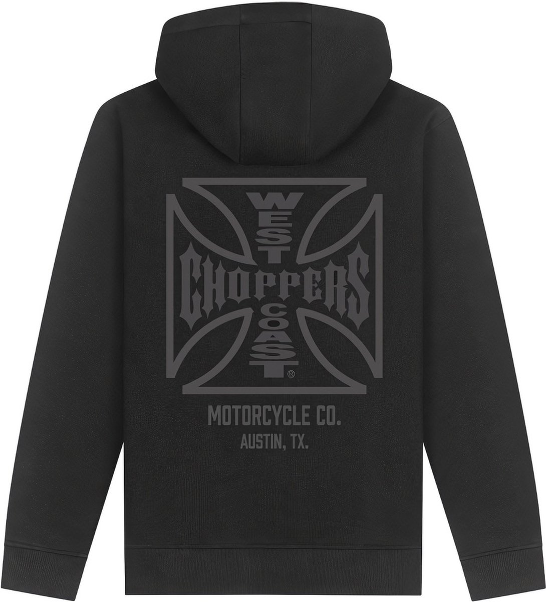 WCC West Coast Choppers Hoodie met rits Atx Cross Zip Hoody WCCHD230ZW