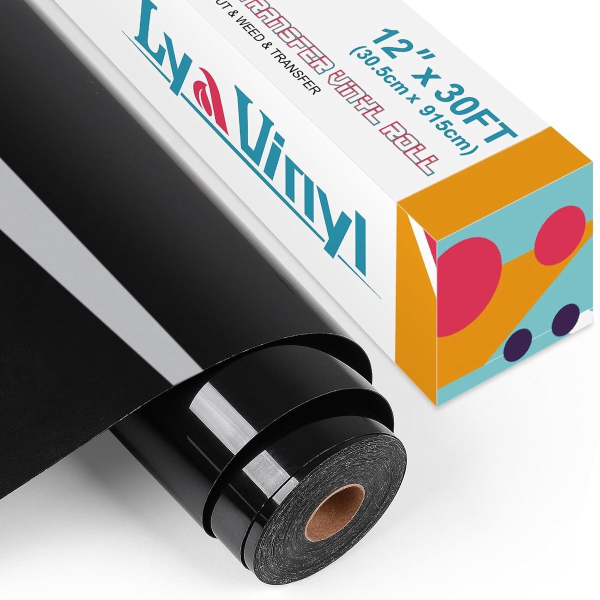 Zwarte Heat Transfer Vinyl Rol 30.5cm x 9.1m voor Cricut en Silhouette - Ideaal voor DIY Kleding, Tassen en Schoenen