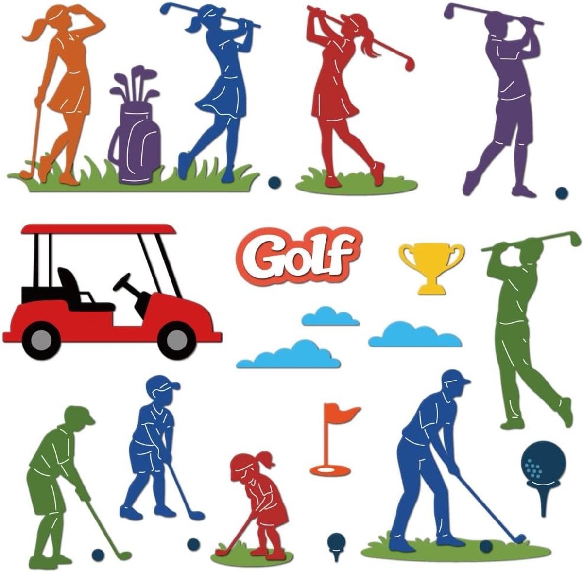 Golf thema snijmallen voor kaarten maken - Carbon staal snijmallen voor scrapbooking, DIY uitnodigingen en fotoalbums