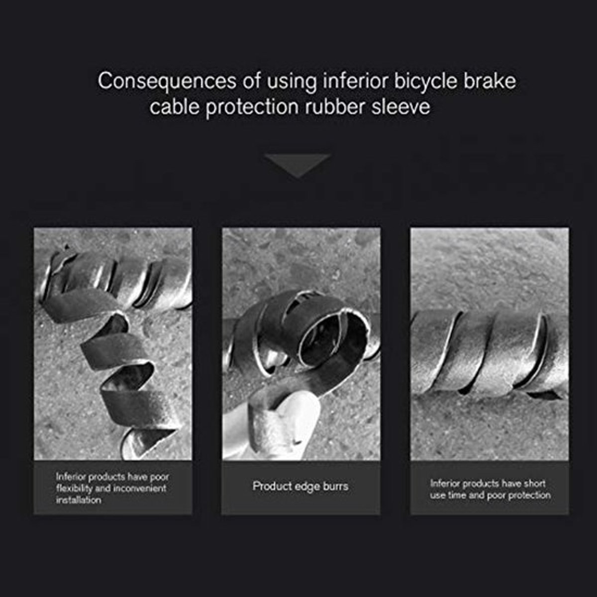 8Pcs 60mm Wrap Fiets Kabel Behuizing Beschermers Spiraal TPR Rubber Anti-wrijving Frame Beschermhoezen Zwart voor de meeste Fietsen