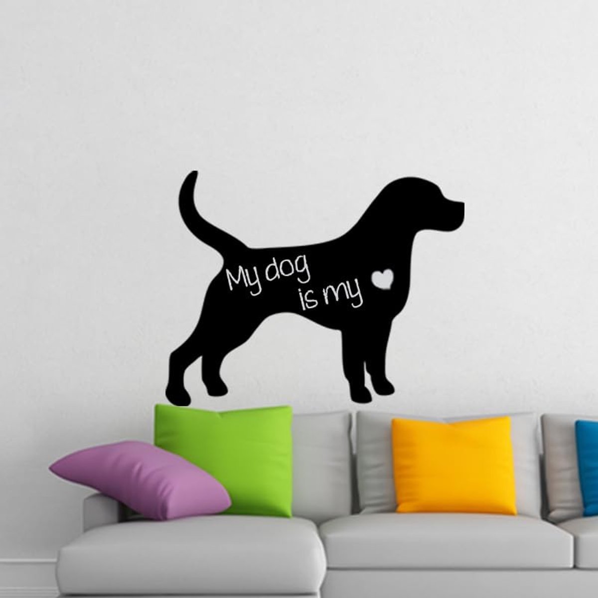Muurstickers Leisteen Hond Silhouet - Zelfklevend en Afwasbaar