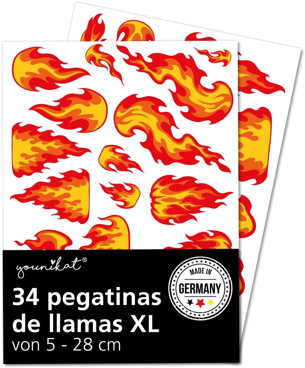 XL Vuur Sticker - Vlammen Design - UV Laminaat