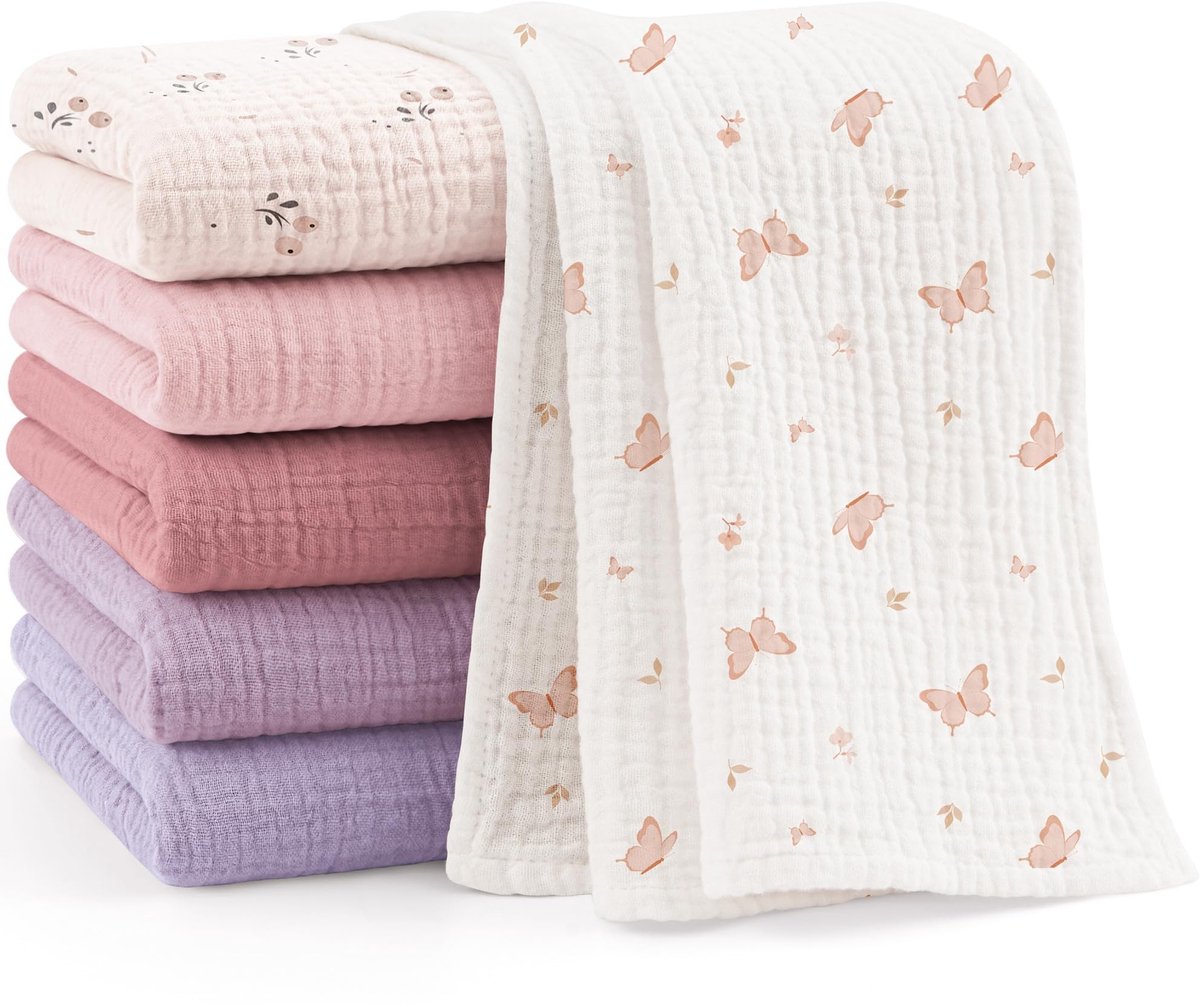Baby Katoenen Doeken Set van 6 - 60 x 60 cm Roze