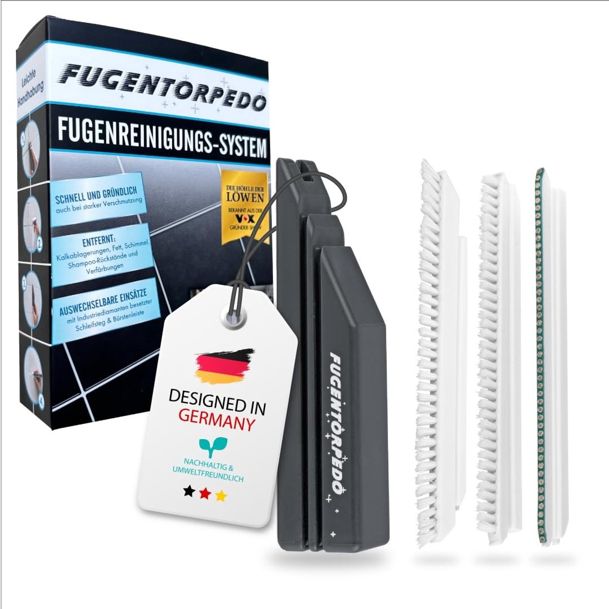 Fugentorpedo Startset - Grout Cleaner met Handgreep en Borstels