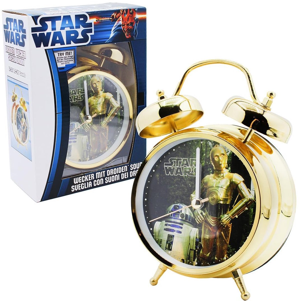 Metaal Alarmklok Ø 10 cm - R2-D2 en C-3PO 3D