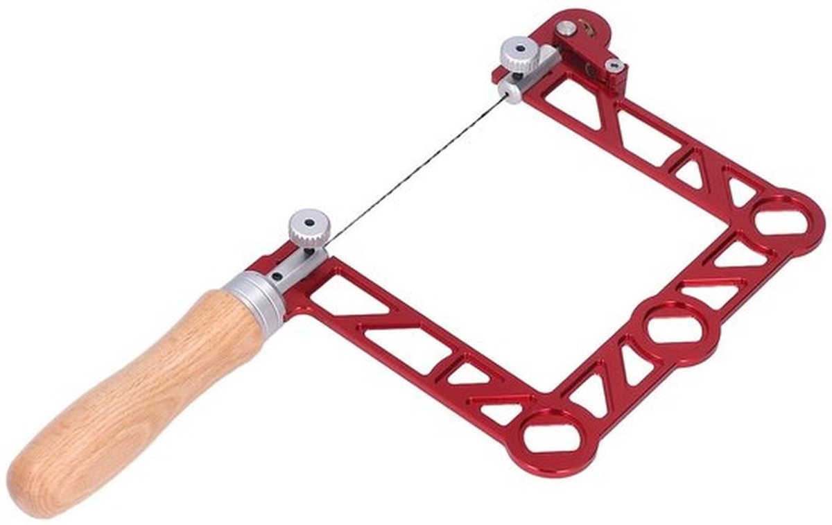 Verstekzaag - Houten handvat - U-vorm - Houtbewerking - Sieraden maken - 3 inch - Geschikt voor hout en metaal - Rood