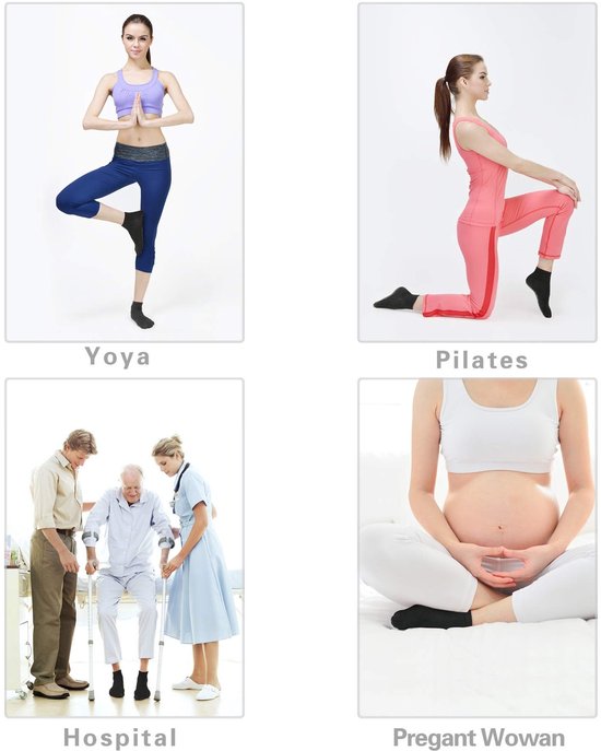 Dailygoods - Anti Slip Sokken, 4 Paar Unisex Grip Sokken voor Yoga en Workout van Dailygoods — afbeelding 2