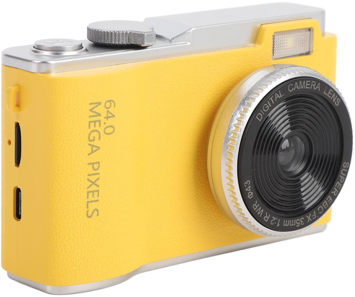 Dailygoods- Digitale Camera 4K 64MP - 16x Zoom - Anti Shake - Draagbaar - Voor Kinderen/Tieners - 2,4 Inch IPS Kleurscherm - Compactcamera