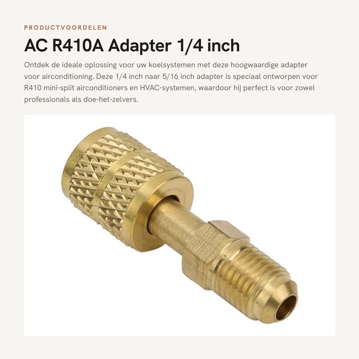 Dailygoods - AC R410A Adapter - 1/4 inch naar 5/16 inch - Geschikt voor mini-split airconditioners - Verliesarm ontwerp - Ideaal...