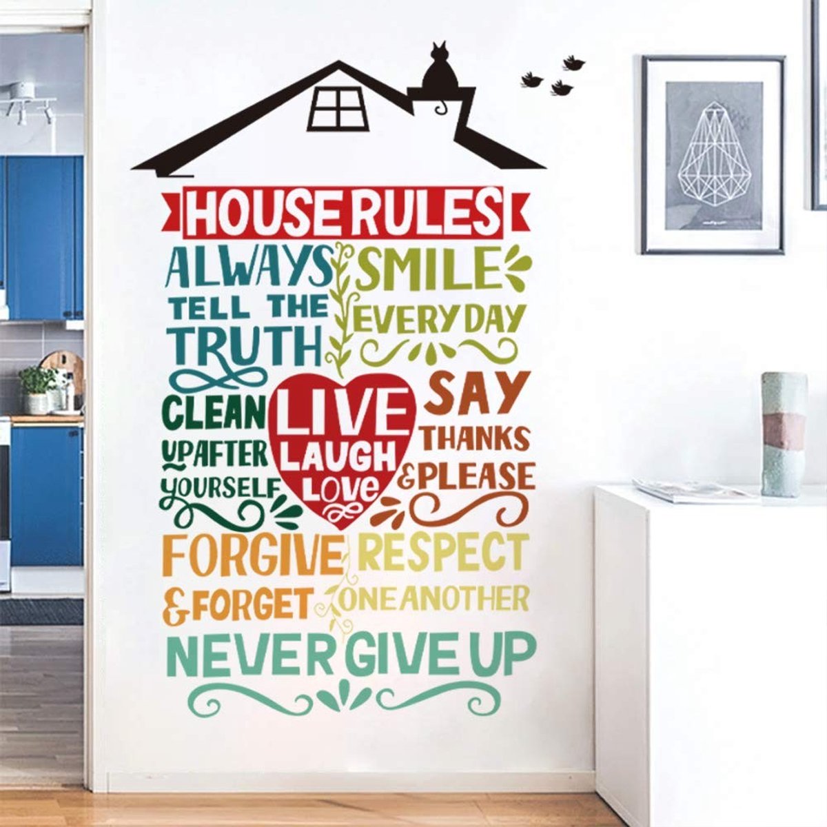 Dailygoods- Muursticker Familie - Wanddecoratie Slaapkamer - Wanddecoratie Woonkamer - Muurstickers Keuken - Muurstickers Kinderkamer - Verwijderbaar Decor