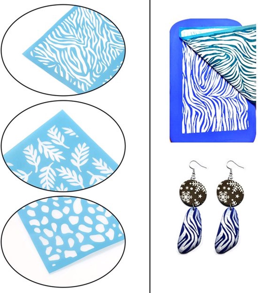 Vt products - Klei Zeefdruk Stencils - DIY Craft Accessoires - 12x16cm