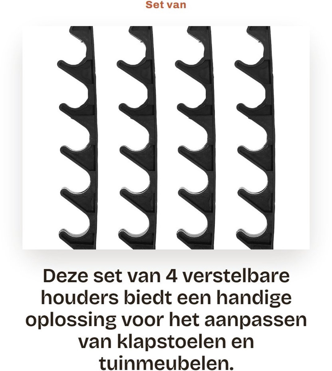 Dailygoods- Stoelversteller Verstelbare Houder - Compact en Draagbaar - Voor Tuinmeubelen