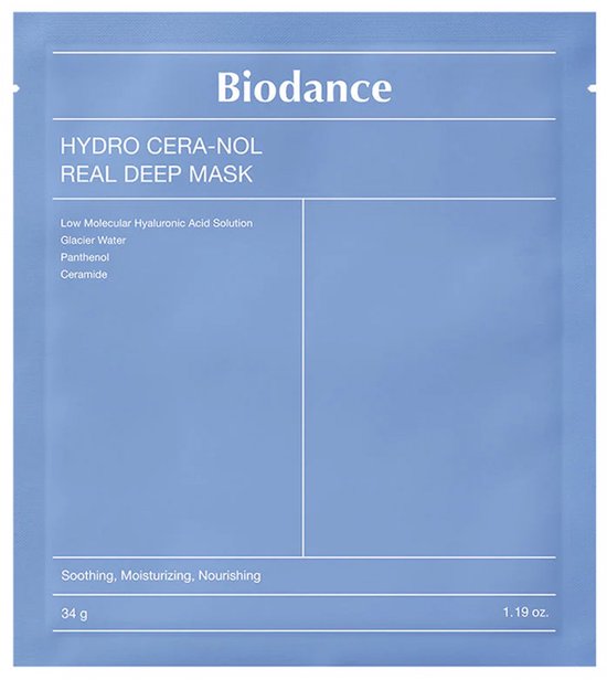 Biodance Hydro Cera-nol Real Deep Mask gezichtsmasker, 34g.