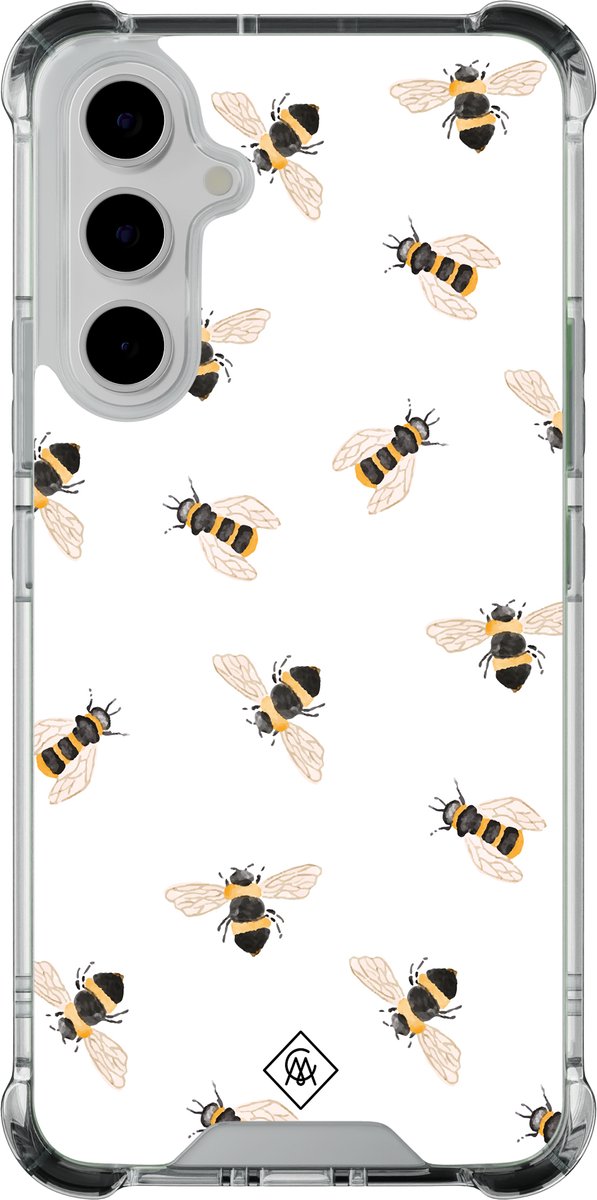 Casimoda® hoesje - Geschikt voor Samsung Galaxy A55 - Bee Happy - Shockproof case - Extra sterk - - Multi, Transparant