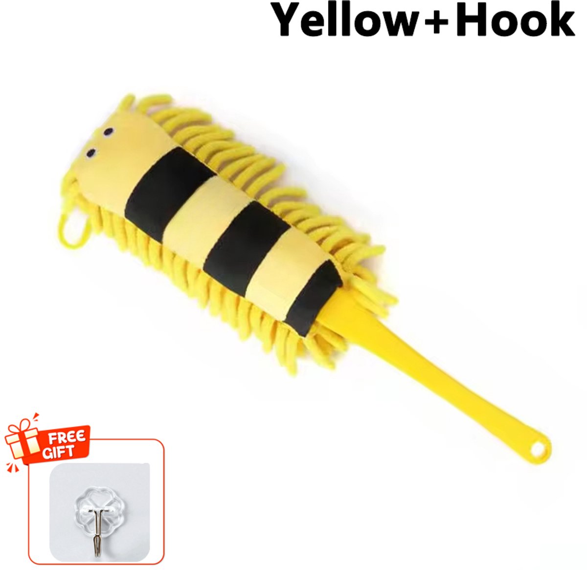 Microvezel stofdoekborstel met haak, in geel, 1 stuk