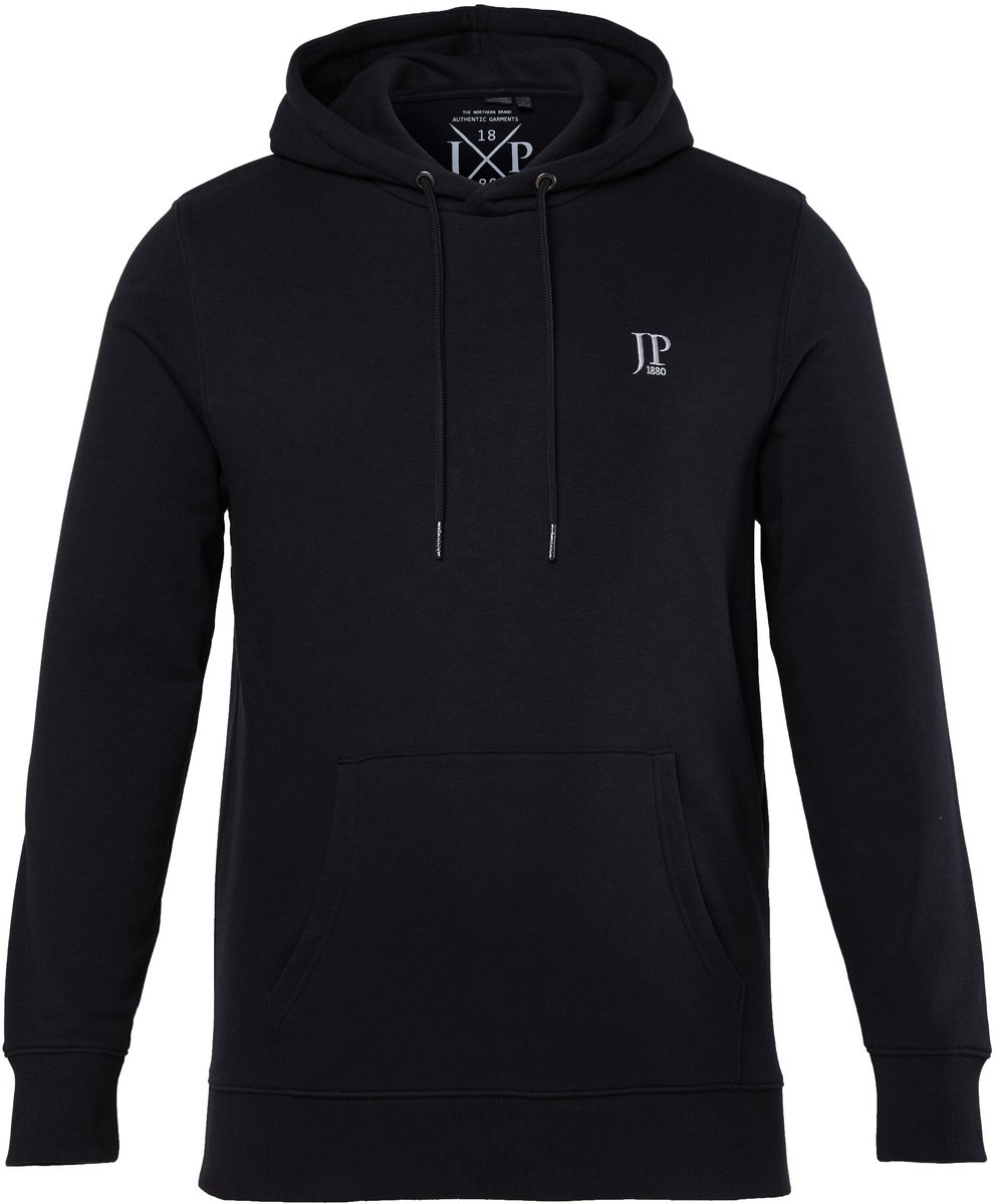 JP 1880 - Heren - Hoodie capuchon kangoeroezak - Zwart - Maat 3XL