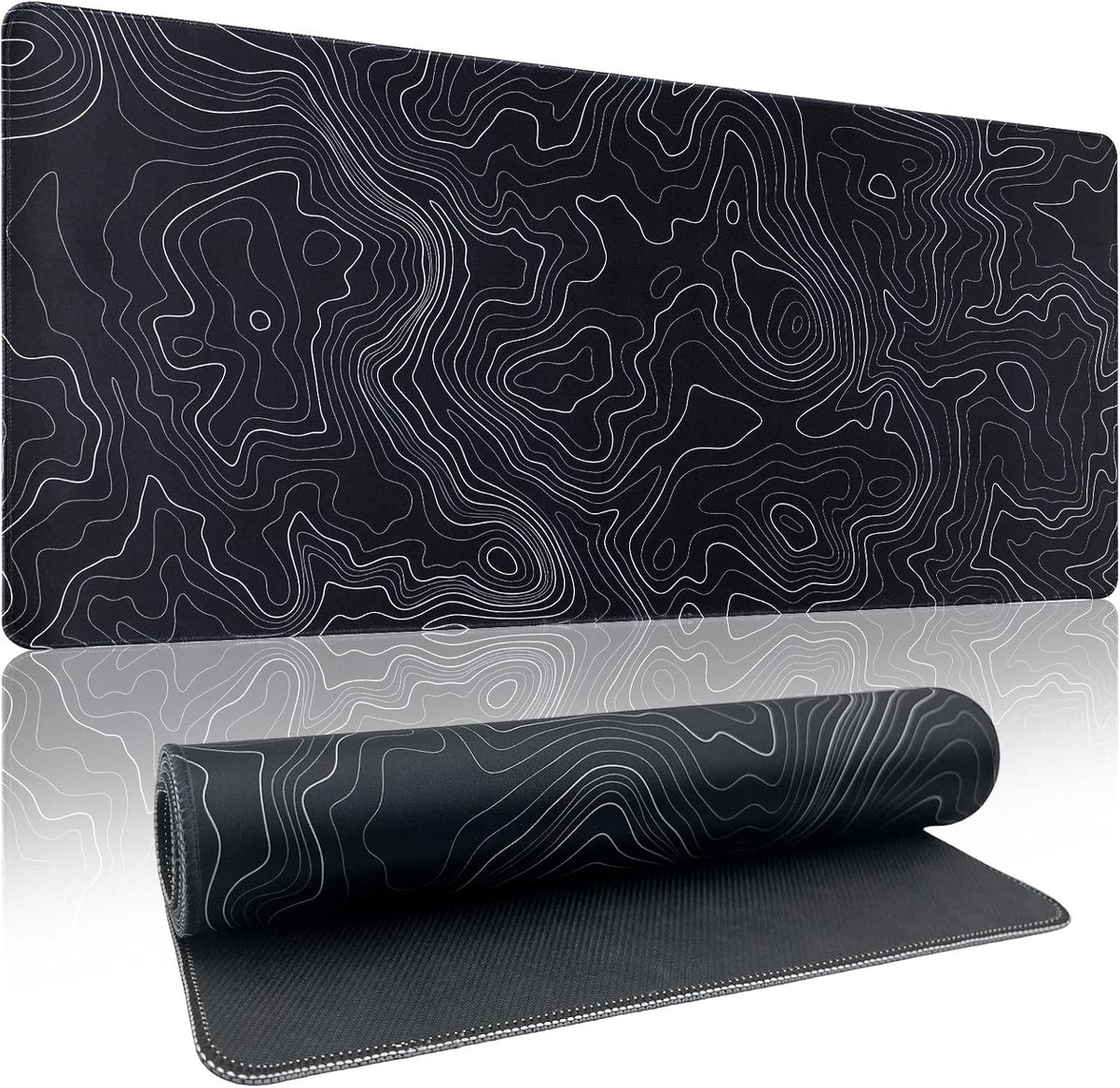 Grote XXL Muismat 900 x 400mm met Randen - Antislip Rubber Ondergrond voor Desk Accessories en Gaming