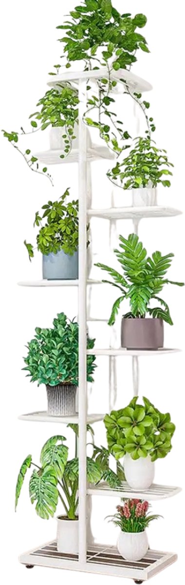 G&G plantenkast - Plantenrekken - Plantenstandaard - Plantensteun - Tuinkast - Binnen - Buiten - 180cm - RVS bescherming - Wit