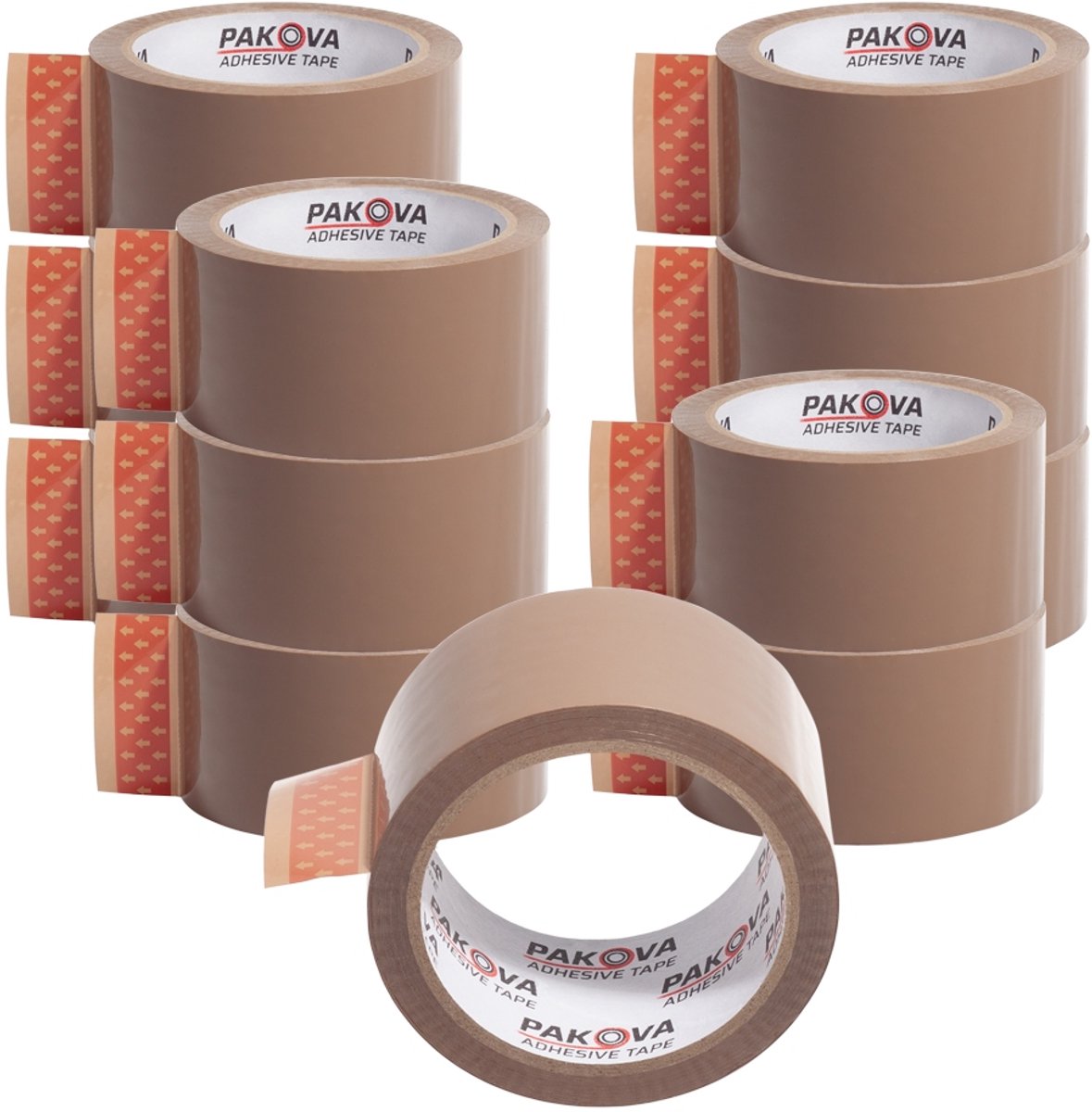 Bruine Pakkingstape 48mm x 60m - 12 Rollen - Sterke Acryl Kleefkracht