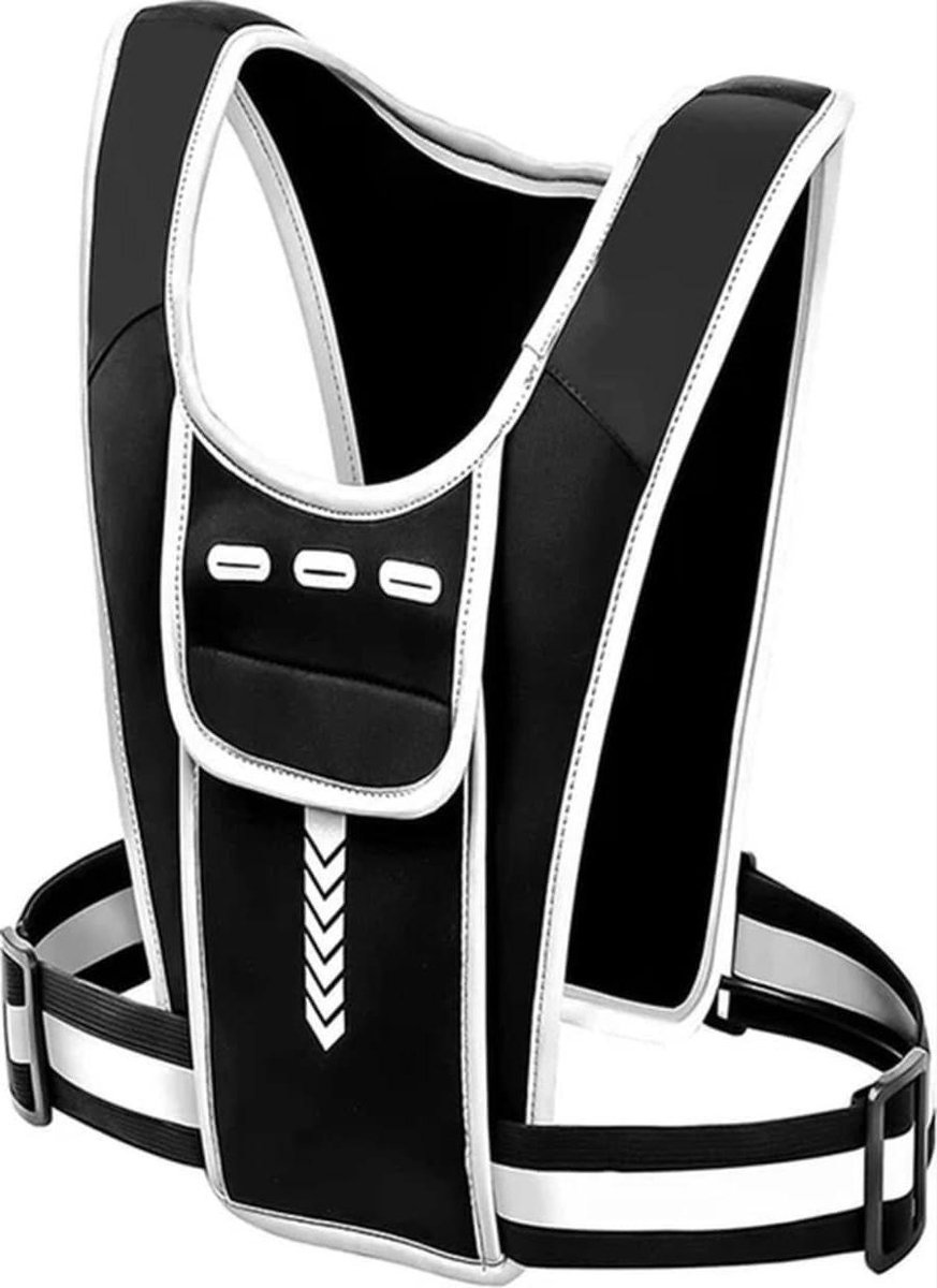 Hardloopvest - Drinkvest Rugzak - Veilig Lopen - Reflecterend Ontwerp - Niet gespecificeerd - Zwart