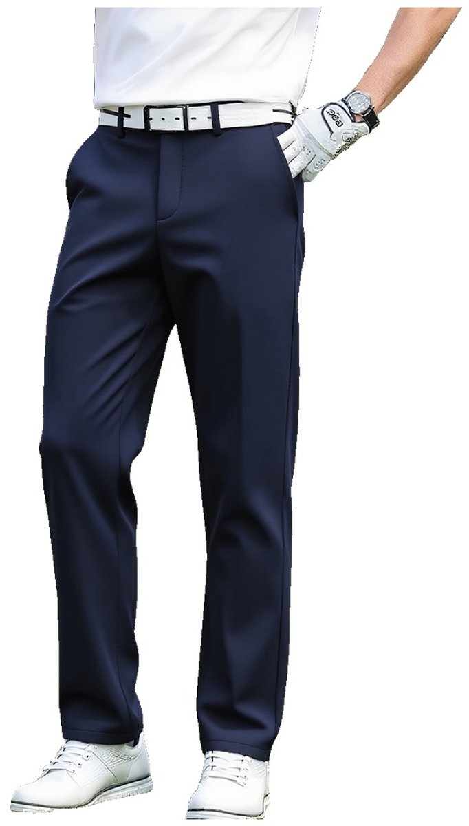 Currero Comfortabel Golfbroek Heren Golfkleding Nette Pantalon Mannen Broek Outfit Chino Donkerblauw L