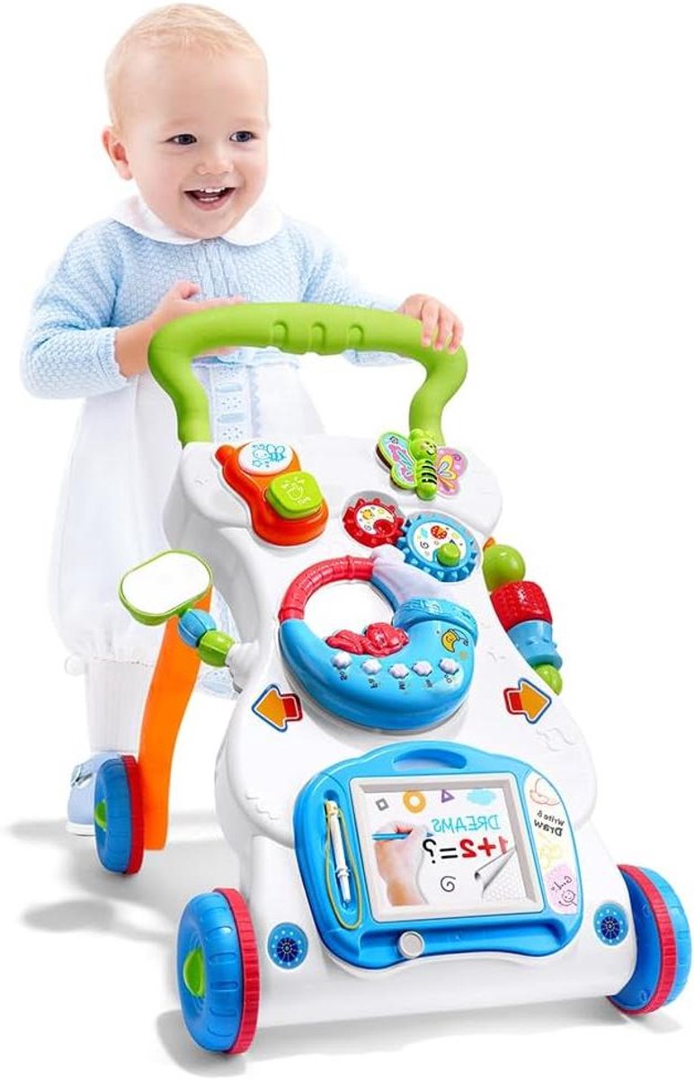 Baby loopwagen - Zit sta hulp - Leren lopen - Twee standen - 47.5 x 43 cm - Basis