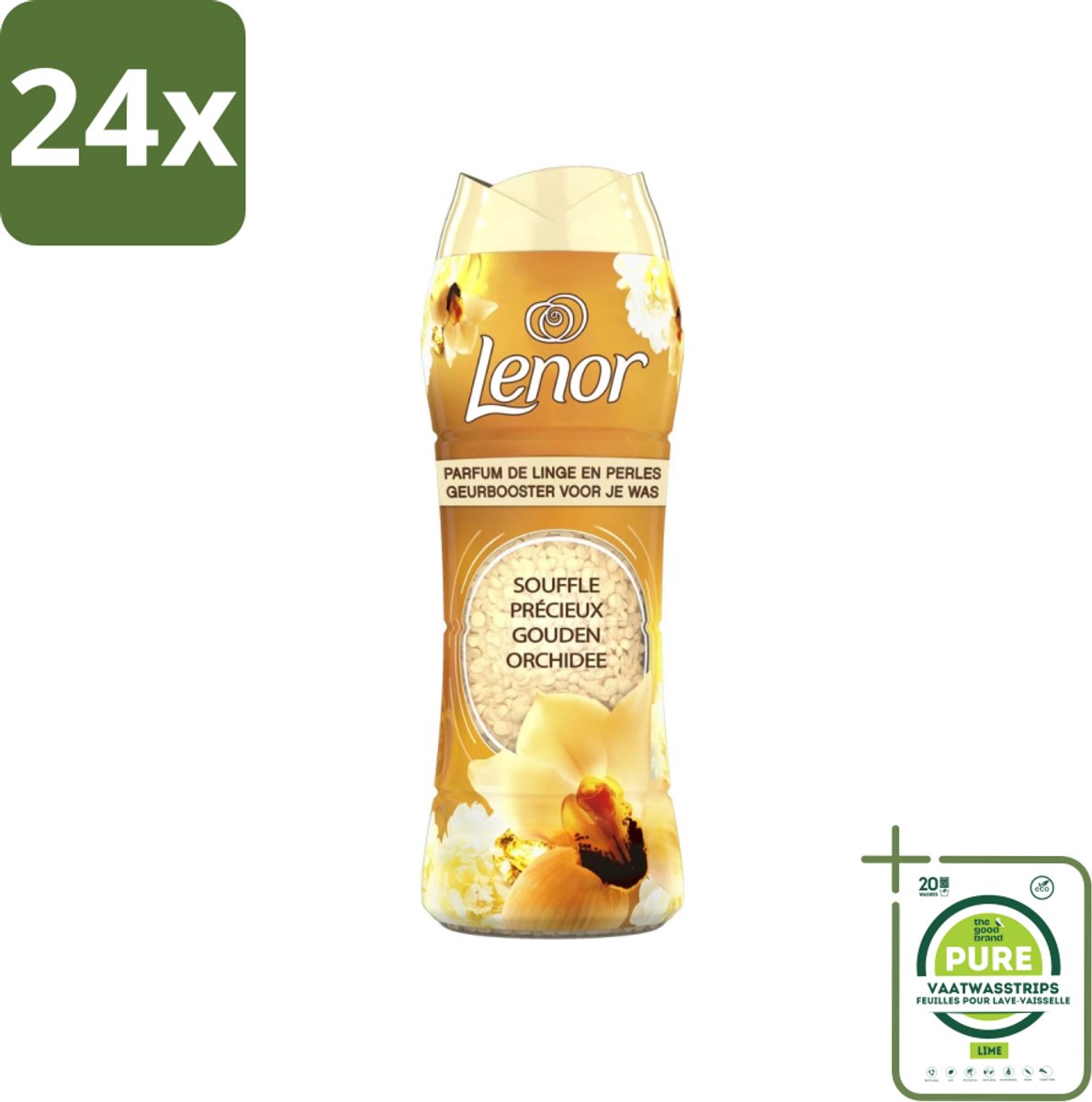 Lenor - Geurbooster - Gouden Orchidee - 22 Wasbeurten - Voordeelverpakking - 24 stuks - Lenor geur - Wasgeur