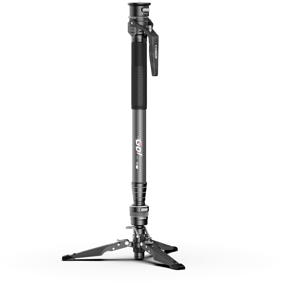COMAN One-Click Lift Carbon Fiber Monopod 165 cm monopod camera met snelsluitvoeten, geschikt voor camera's, DSLR's en - ShopVlot