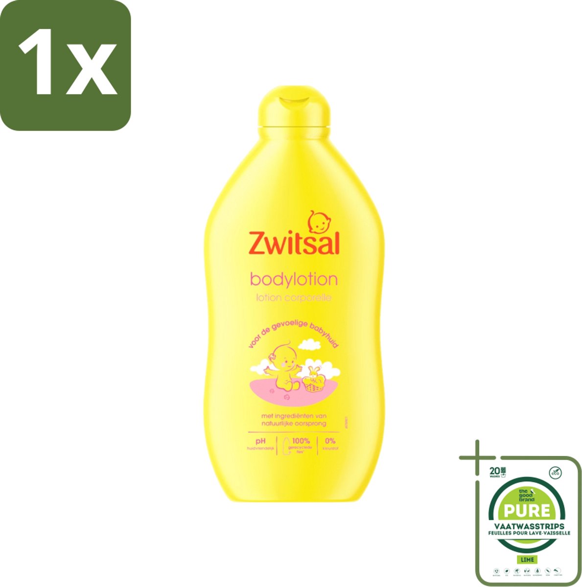 1 x Zwitsal - Babyverzorging - Bodylotion - Extra Verzorgend en Zacht - 400 ml - Babylotion - Babyhuid - Verzorgende Lotion - Hydraterende Lotion - Zwitsal
