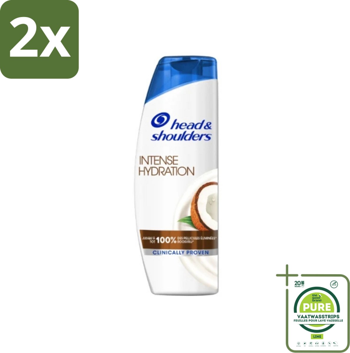 Head & Shoulders - Anti-Roos Shampoo - Intense Hydration - Met Kokosolie - 285 ml - Voordeelverpakking - 2 stuks - Anti-Roos Shampoo - Hydraterende Shampoo